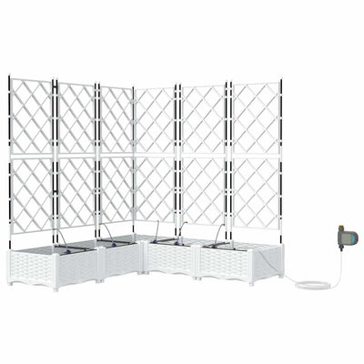 VidaXL pot de fleur de jardin 5 pcs acier blanc