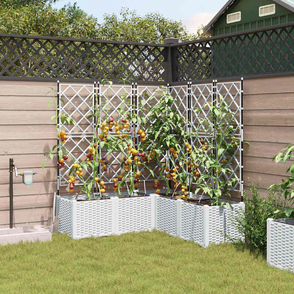 VidaXL pot de fleur de jardin 5 pcs acier blanc