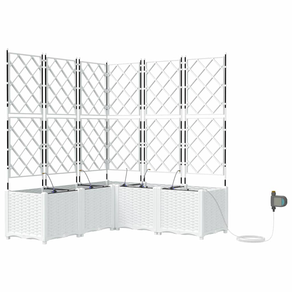 VidaXL pot de fleur de jardin 5 pcs acier blanc