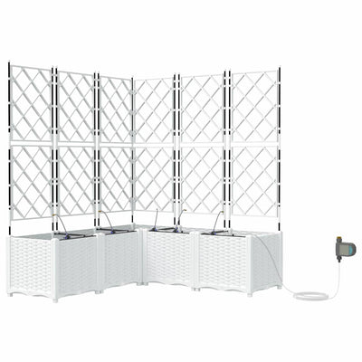 VidaXL pot de fleur de jardin 5 pcs acier blanc