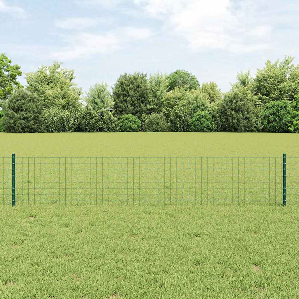 Vidaxl poteau de clôture 5 pcs vert 80 cm acier