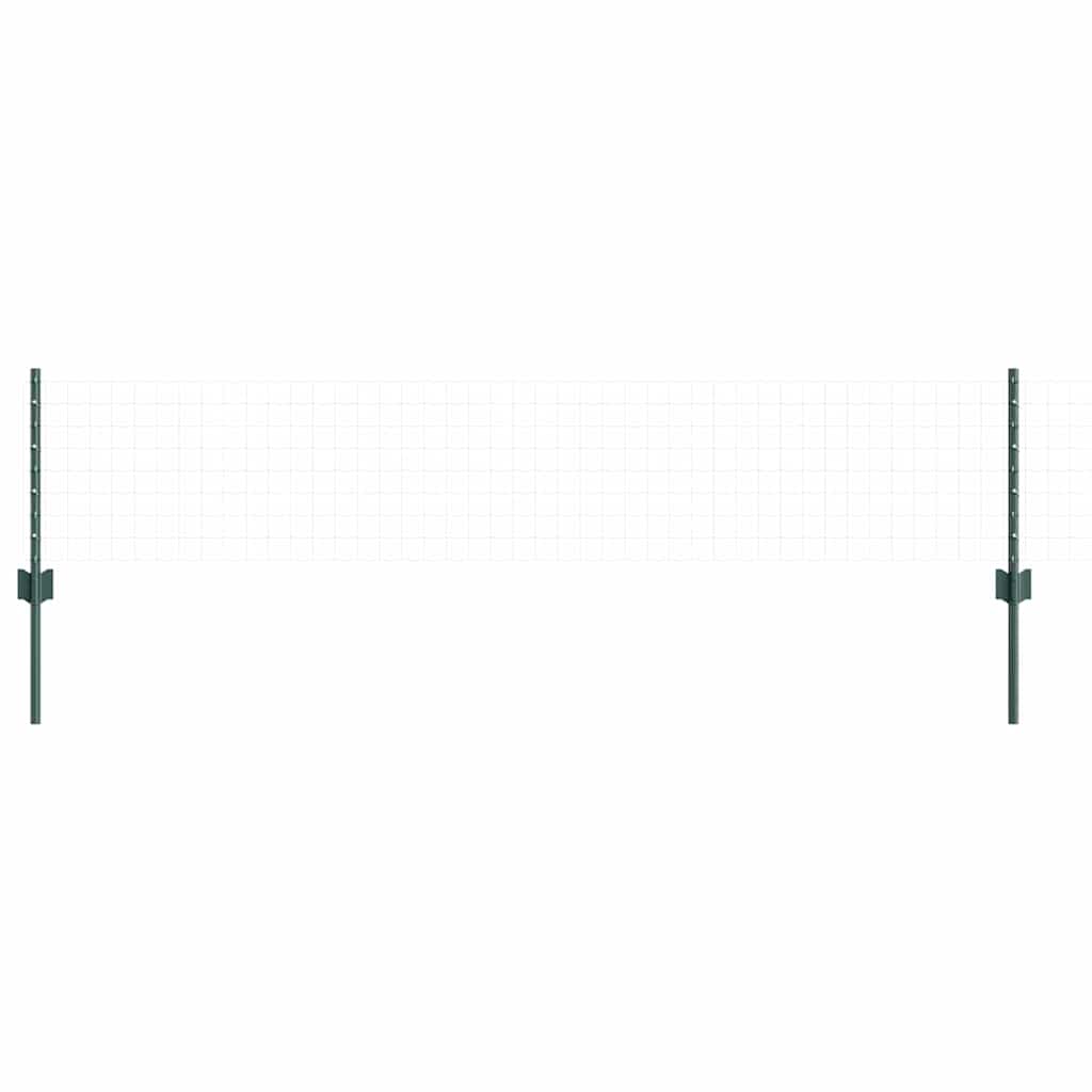 Vidaxl poteau de clôture 5 pcs vert 80 cm acier