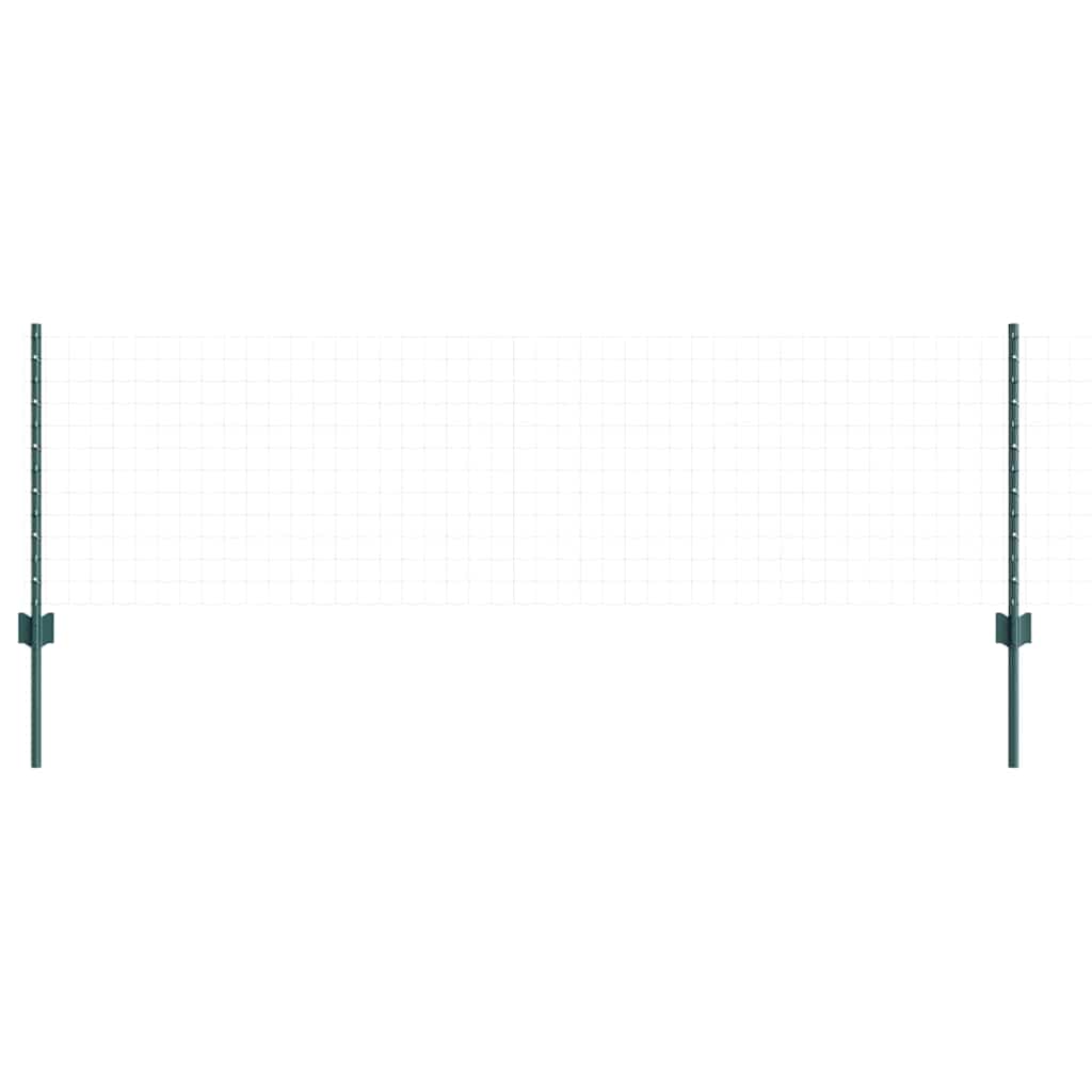 Vidaxl poteau de clôture 5 pcs vert 100 cm acier