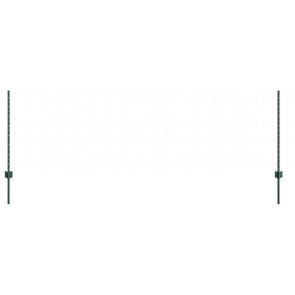 Vidaxl poteau de clôture 5 pcs vert 120 cm acier