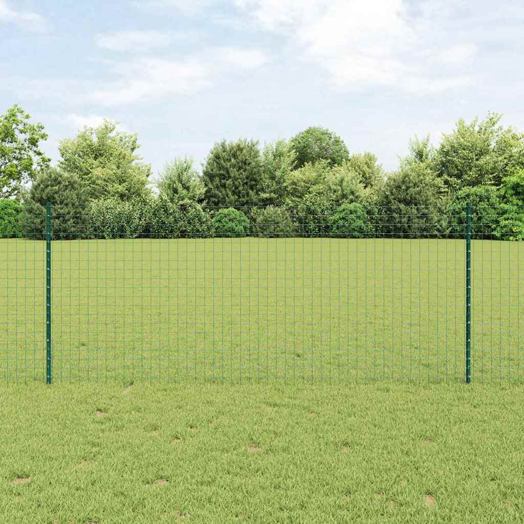 Vidaxl poteau de clôture 11 pcs vert 100 cm acier