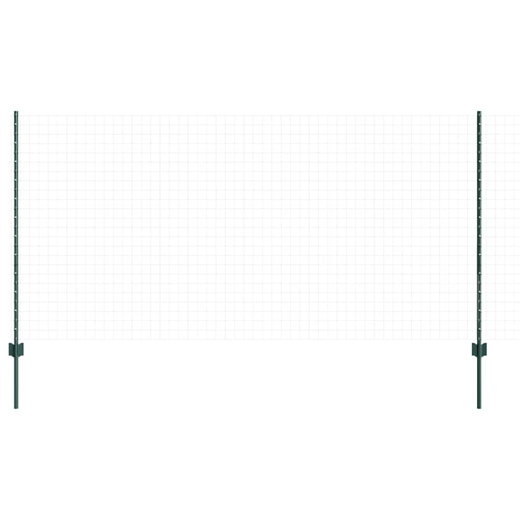 Vidaxl poteau de clôture 5 pcs vert 120 cm acier
