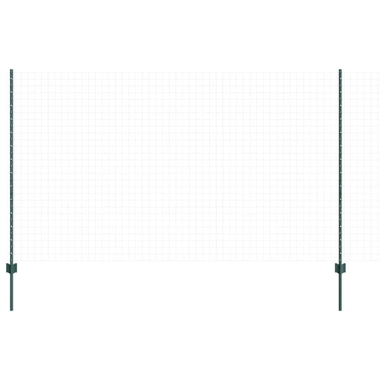 Vidaxl poteau de clôture 11 pcs vert 140 cm acier