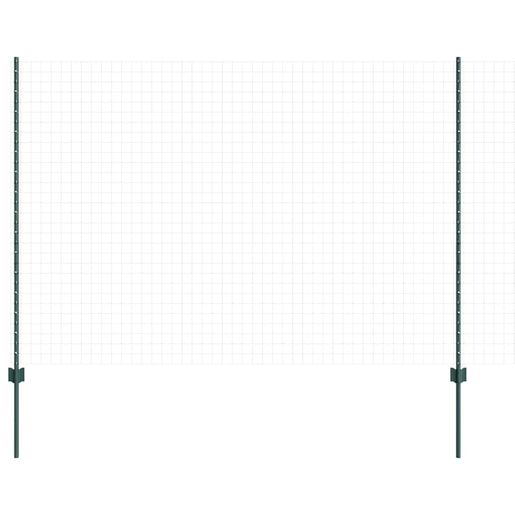 Vidaxl poteau de clôture 5 pcs vert 160 cm acier