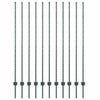 Vidaxl poteau de clôture 11 pcs vert 160 cm acier