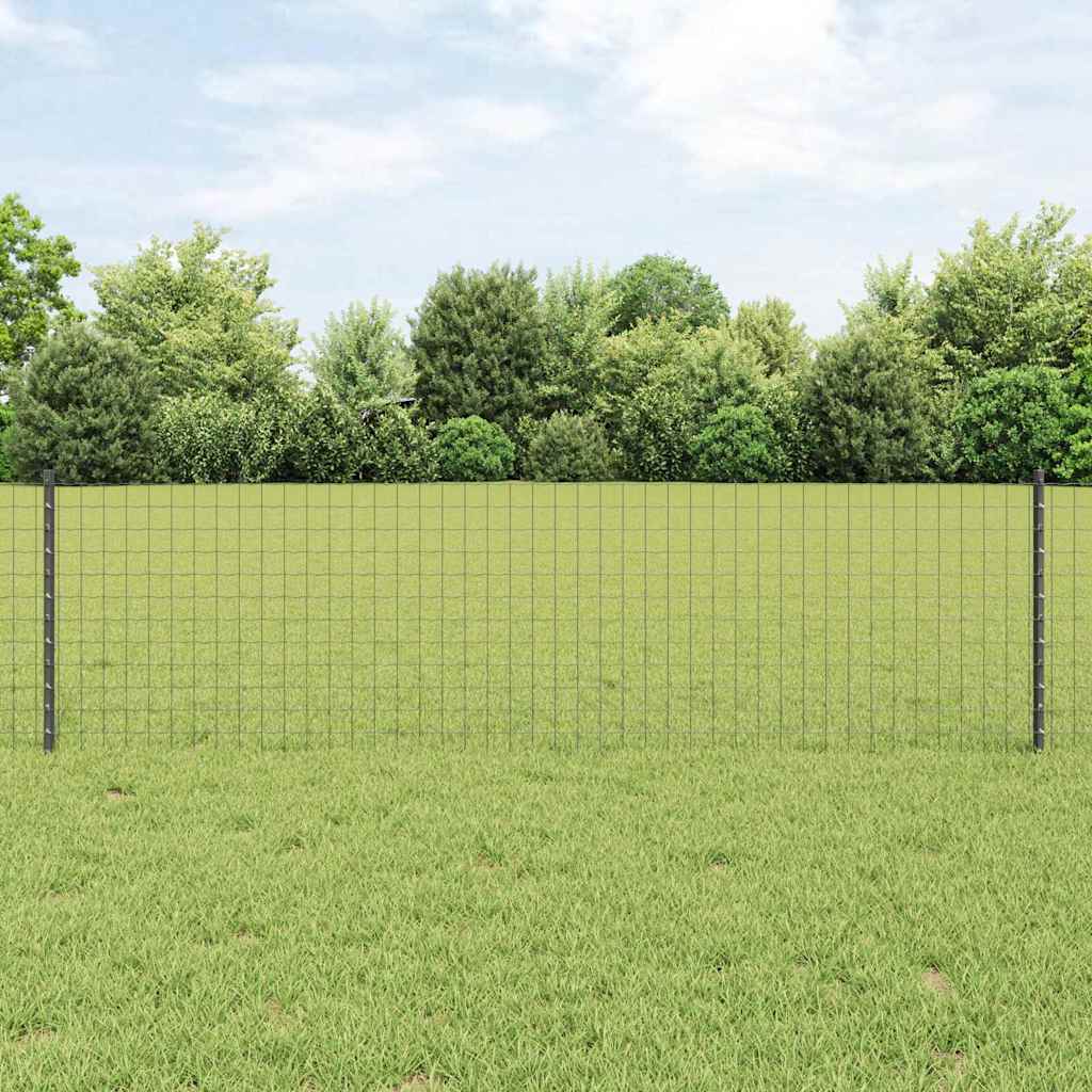 Vidaxl poteau de clôture 11 pcs gris 60 cm acier