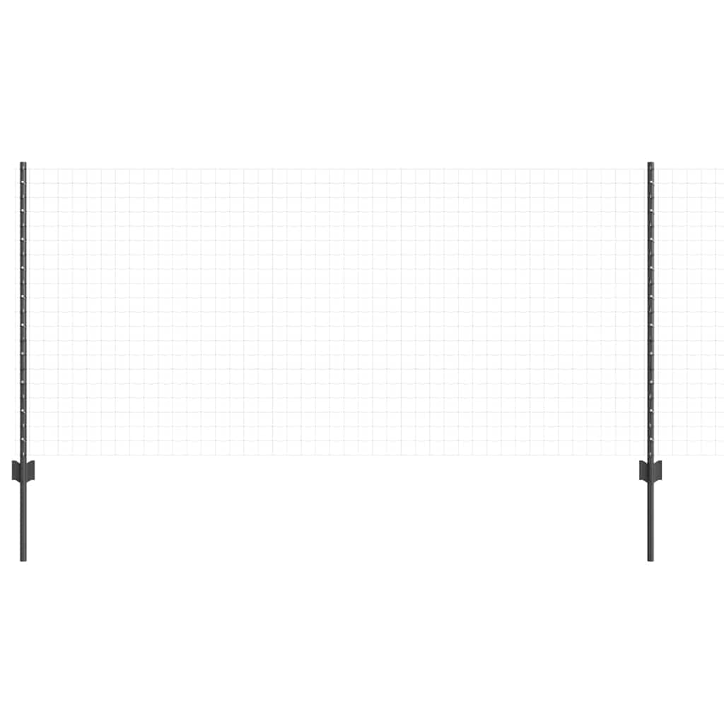 Vidaxl poteau de clôture 5 pcs gris 100 cm acier