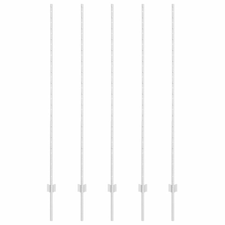 Vidaxl poteau de clôture 5 pcs argent 150 cm acier