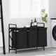Vidaxx panier à linge 3 compartiments avec étagère chêne noir