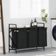 Vidaxx panier à linge 3 compartiments avec étagère chêne marron