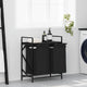 Vidaxx panier à linge 2 compartiments avec étagère chêne noir