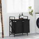 Vidaxx panier à linge 2 compartiments avec étagère, chêne fumé
