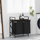 Vidaxx panier à linge 2 compartiments avec étagère chêne marron