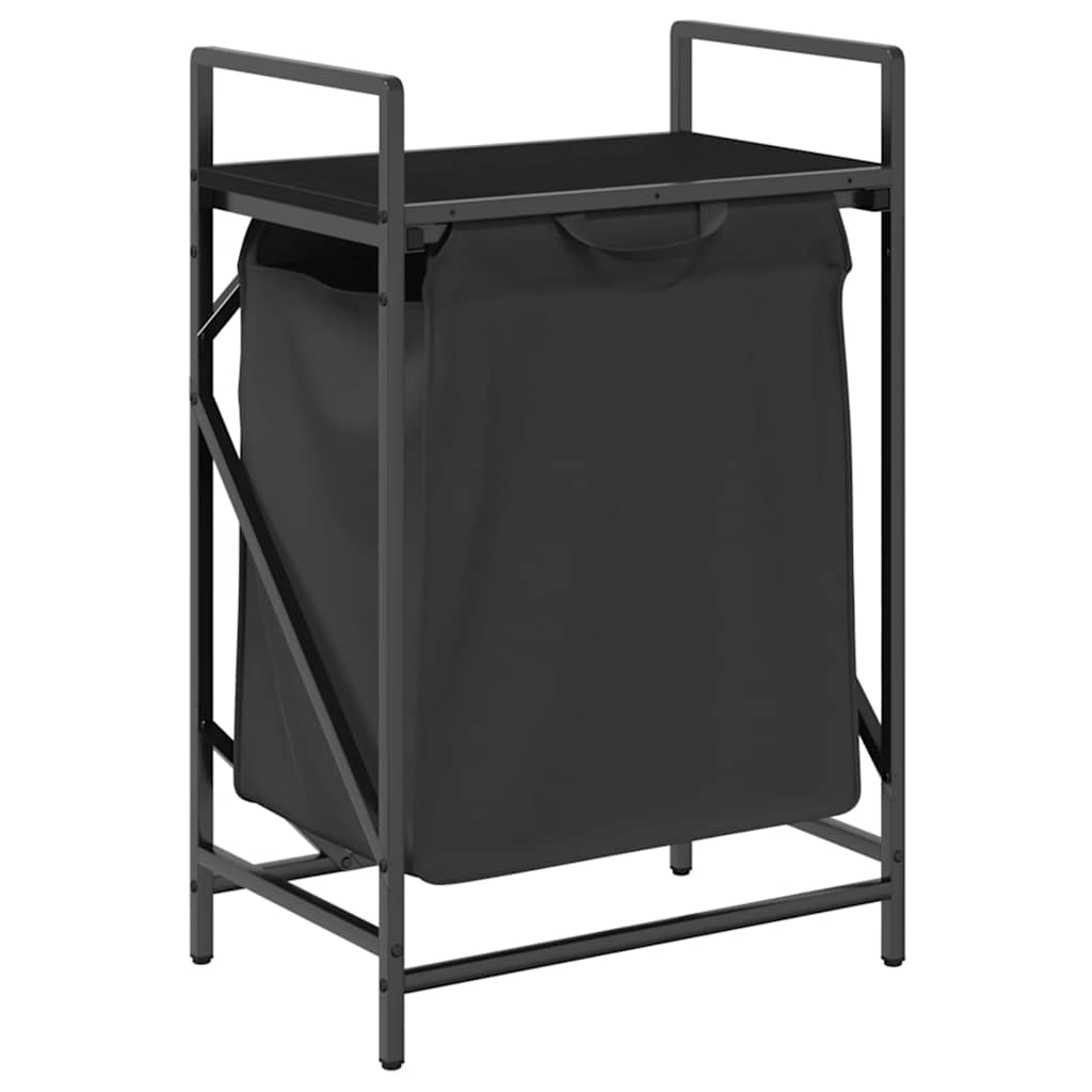 Vidaxx panier à linge 1 compartiment avec étagère chêne noir