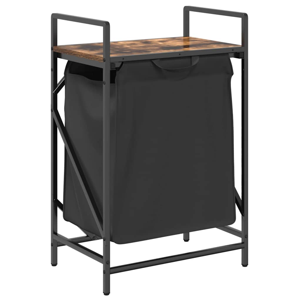 Vidaxx panier à linge 1 compartiment avec étagère, chêne fumé