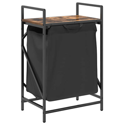 Vidaxx panier à linge 1 compartiment avec étagère, chêne fumé