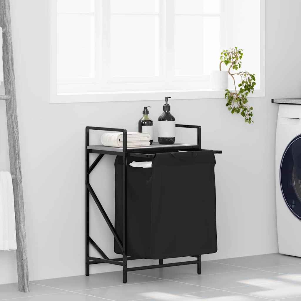 Vidaxx panier à linge 1 compartiment avec étagère chêne sonoma gris
