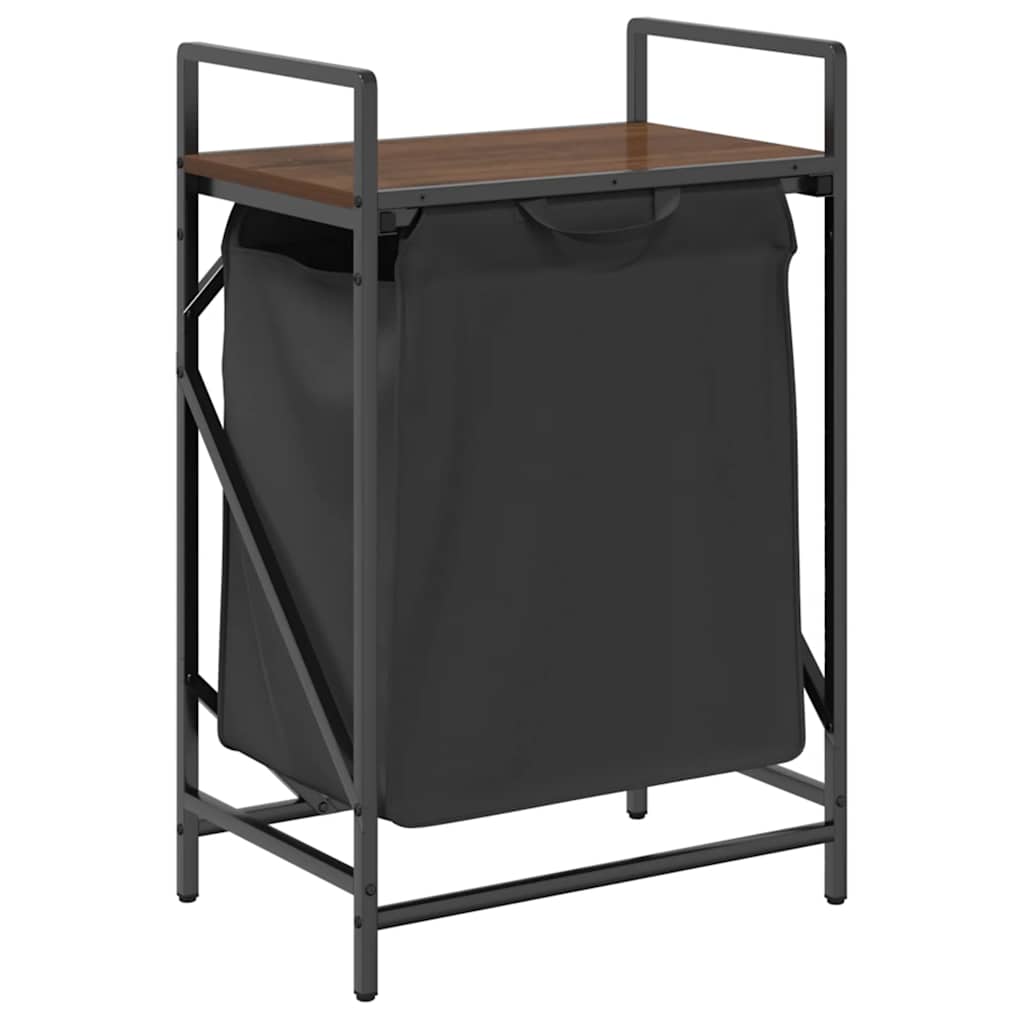 Vidaxx panier à linge 1 compartiment avec étagère chêne marron