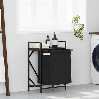 Vidaxx panier à linge 1 compartiment avec étagère chêne marron