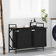 Vidaxx panier à linge 2 compartiments avec étagère, chêne fumé