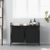 Vidaxx panier à linge 2 compartiments avec étagère chêne marron