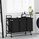 Vidaxx panier à linge 3 compartiments avec étagères chêne noir