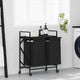Vidaxx panier à linge 2 compartiments avec étagères chêne noir