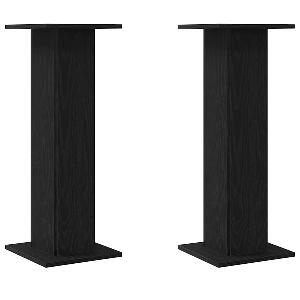 Vidaxl pieds d'enceintes 2 pcs chêne noir 30 x 30 x 80 cm