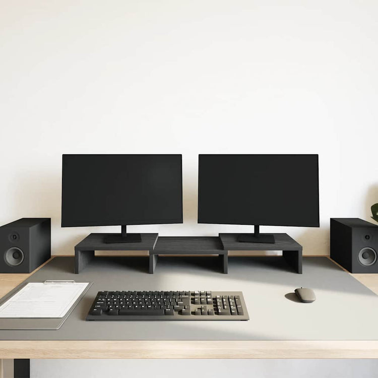 Vidaxx support pour moniteur réglable chêne noir 60x24x10,5 cm bois d'ingénierie