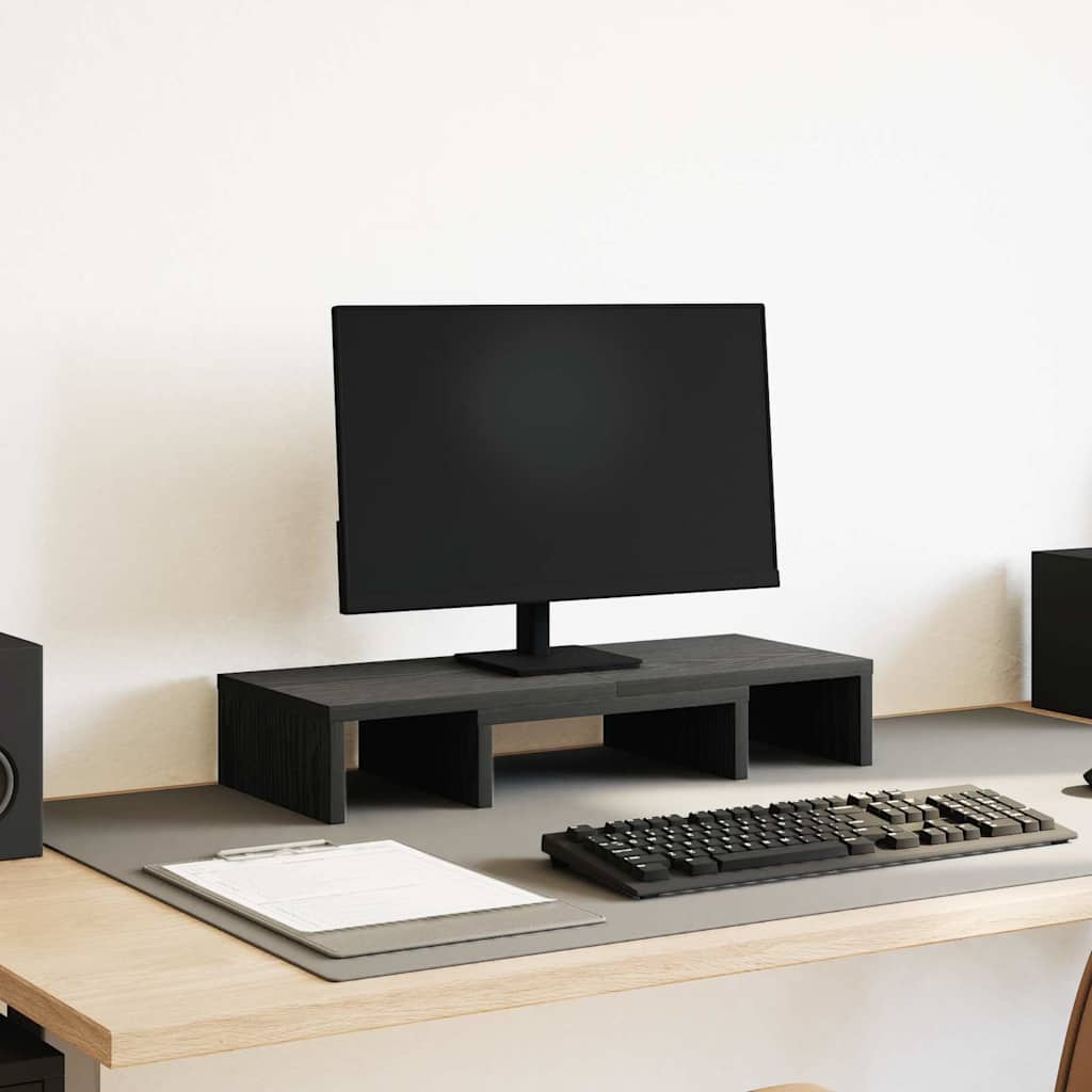 Vidaxx support pour moniteur réglable chêne noir 60x24x10,5 cm bois d'ingénierie