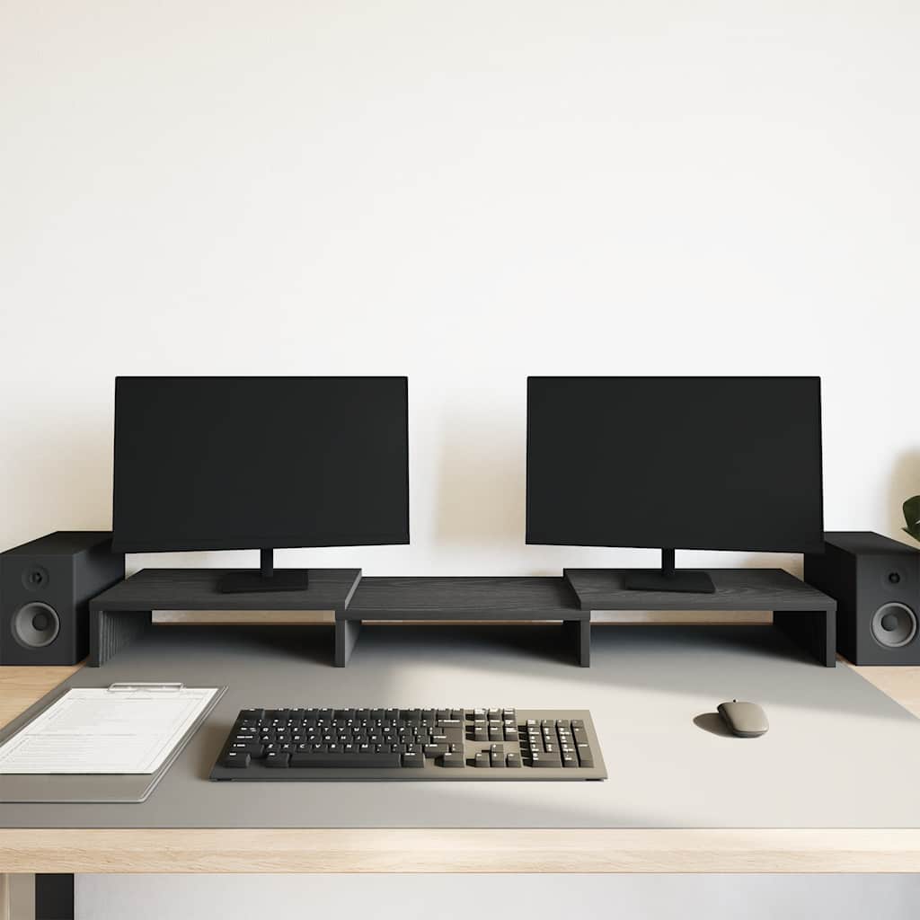 Vidaxx support pour moniteur réglable chêne noir 80x24x10,5 cm