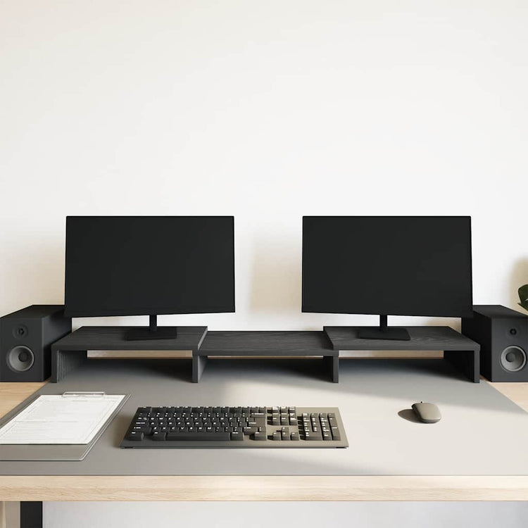 Vidaxx support pour moniteur réglable chêne noir 80x24x10,5 cm