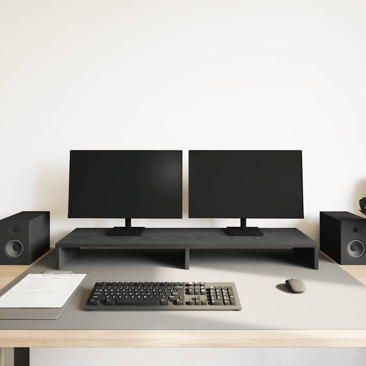 Vidaxx support pour moniteur chêne noir 100x27x10 cm bois d'ingénierie