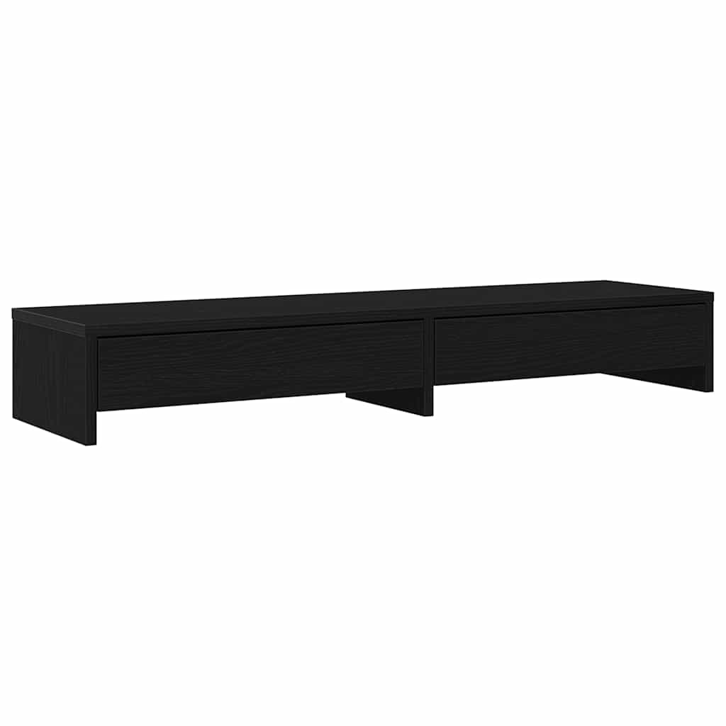 Vidaxxl support pour écran avec tiroirs, chêne noir, 100 x 27 x 15 cm, bois d'ingénierie