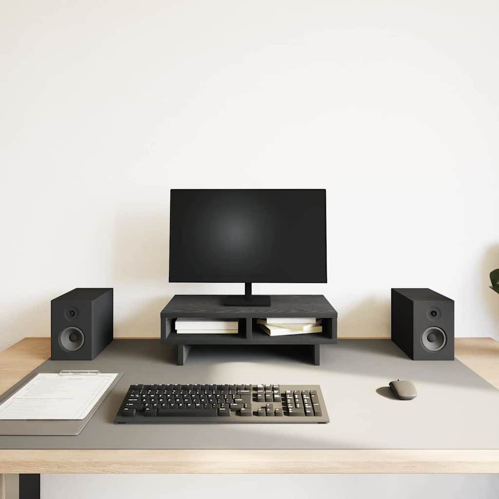 VidaXL support pour moniteur chêne noir 50x27x15 cm bois d'ingénierie