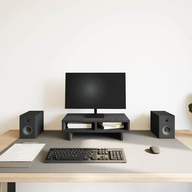 VidaXL support pour moniteur chêne noir 50x27x15 cm bois d'ingénierie