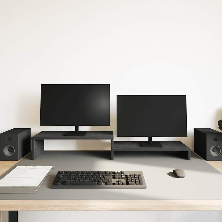 VidaXL support pour moniteur chêne noir 54x22x15 cm bois d'ingénierie