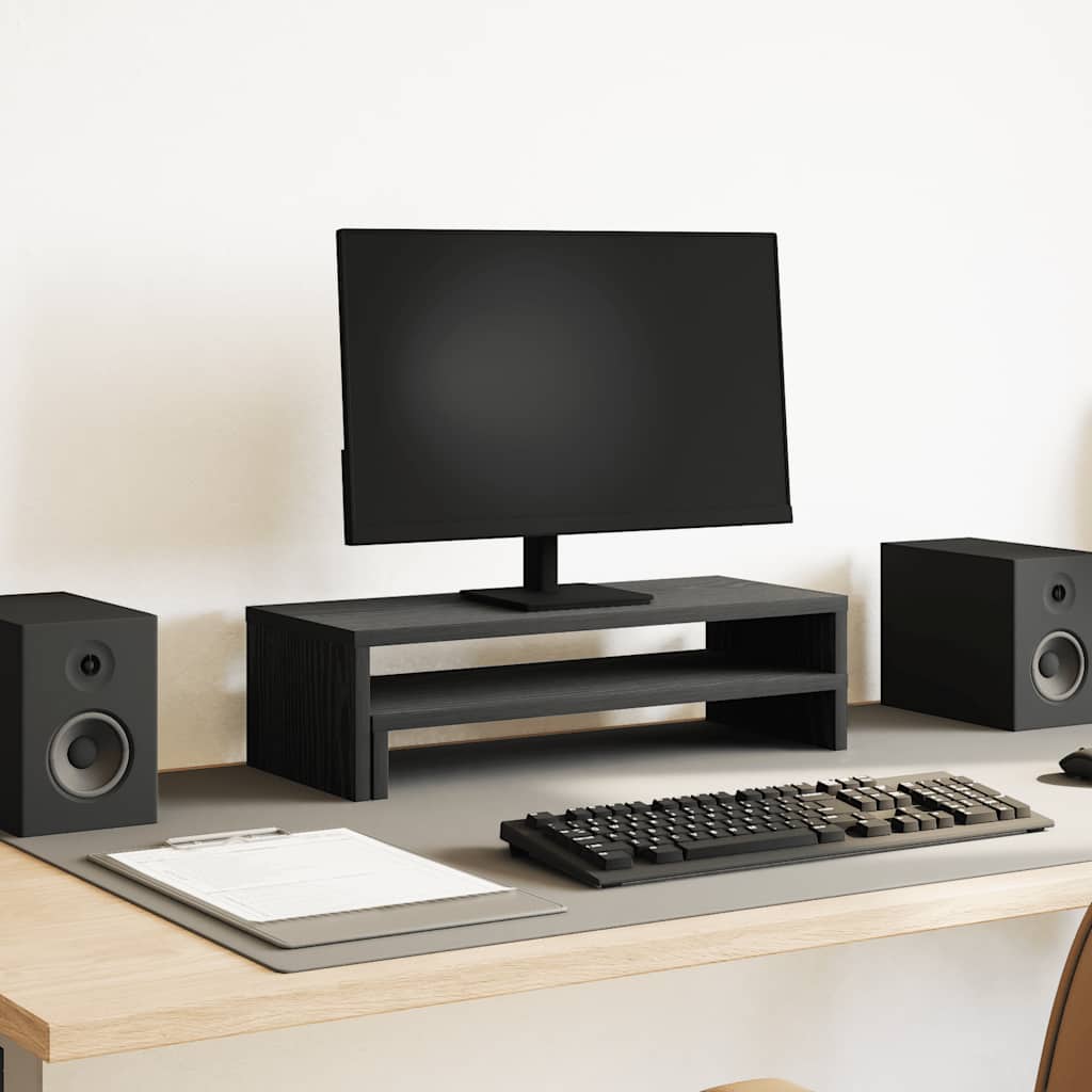VidaXL support pour moniteur chêne noir 54x22x15 cm bois d'ingénierie
