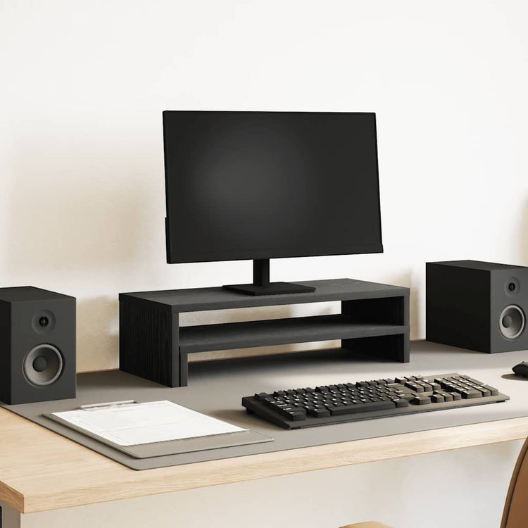 VidaXL support pour moniteur chêne noir 54x22x15 cm bois d'ingénierie