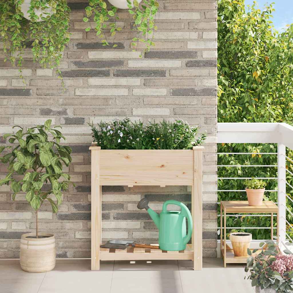 Vidaxxl pot de fleur de jardin beige 71 x 37 x 76,5 cm bois de pin massif