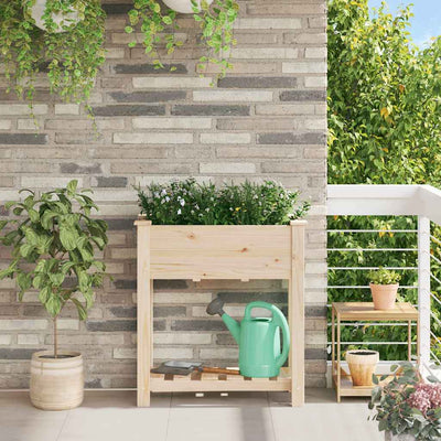 Vidaxxl pot de fleur de jardin beige 71 x 37 x 76,5 cm bois de pin massif