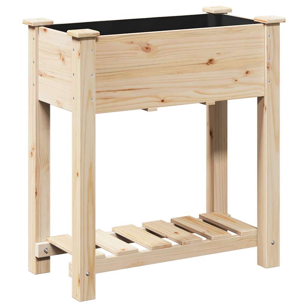 Vidaxxl pot de fleur de jardin beige 71 x 37 x 76,5 cm bois de pin massif