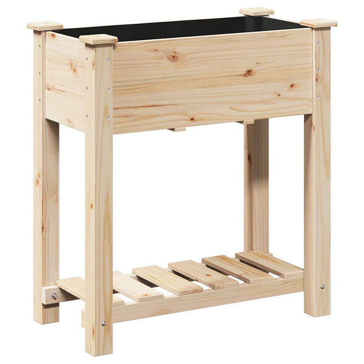 Vidaxxl pot de fleur de jardin beige 71 x 37 x 76,5 cm bois de pin massif