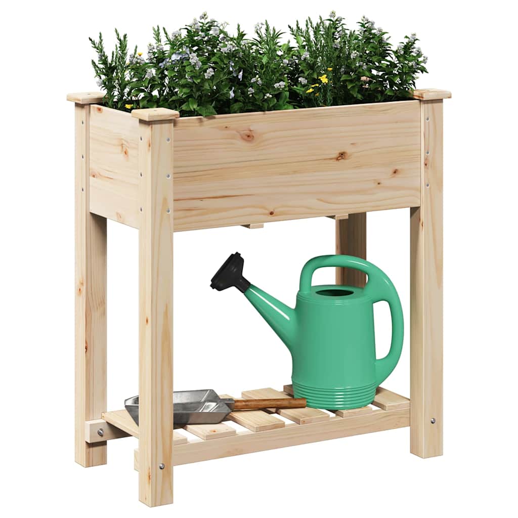 Vidaxxl pot de fleur de jardin beige 71 x 37 x 76,5 cm bois de pin massif