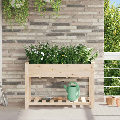 Vidaxxl pot de fleur de jardin beige 115 x 59 x 76,5 cm bois de pin massif