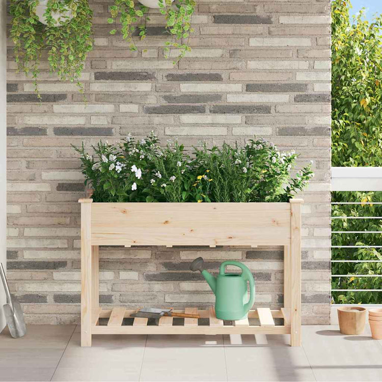 Vidaxxl pot de fleur de jardin beige 115 x 59 x 76,5 cm bois de pin massif